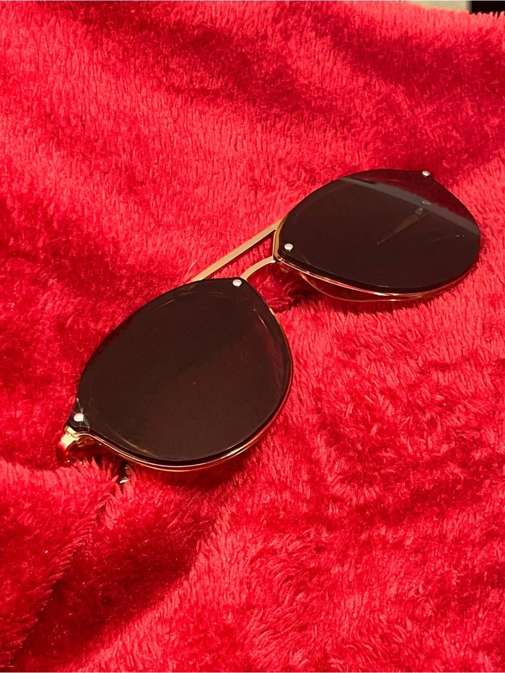 Gold Tone Sunglasses Dark Brown Lenses